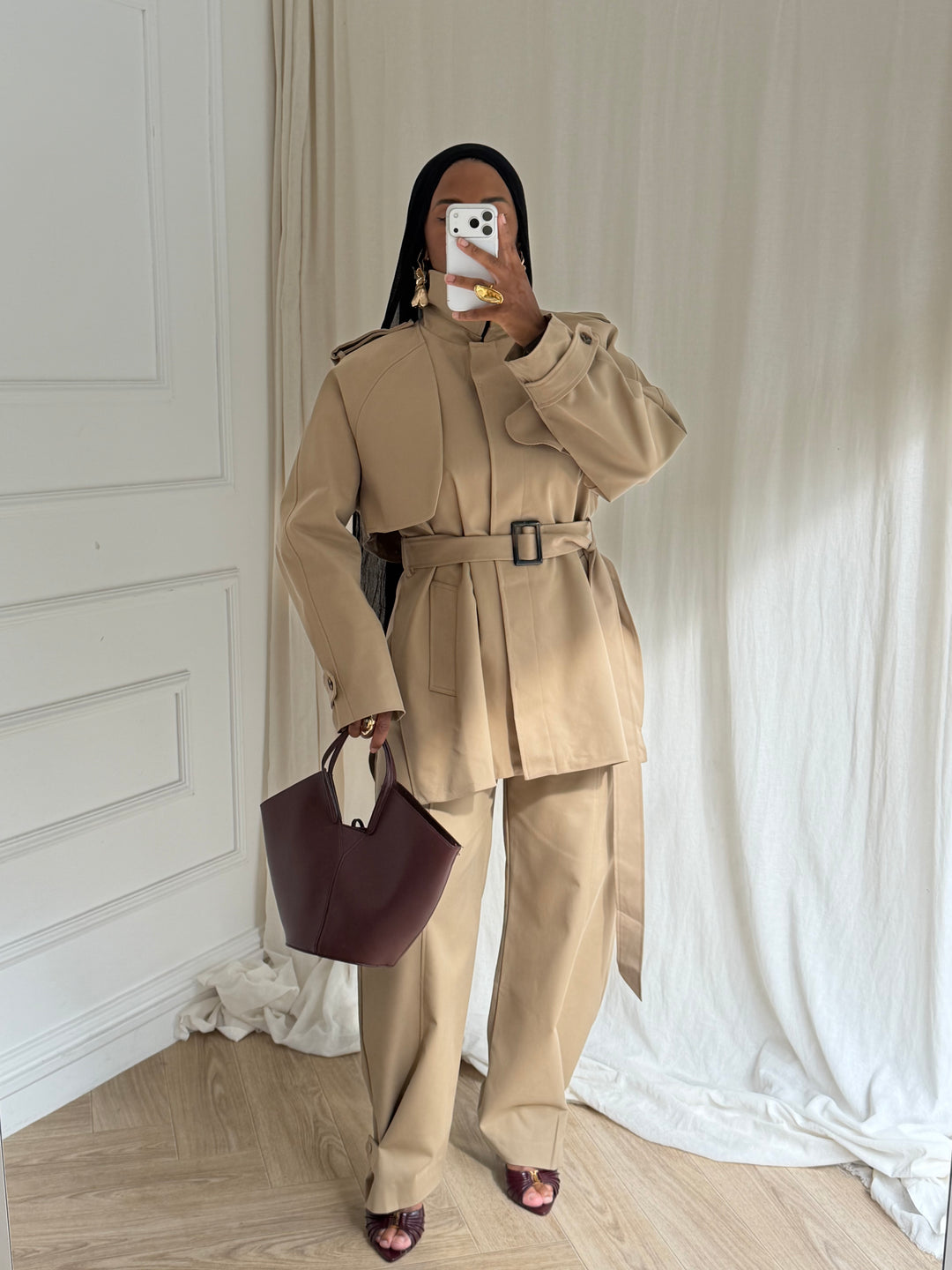 PANTALON TRENCH CAMEL