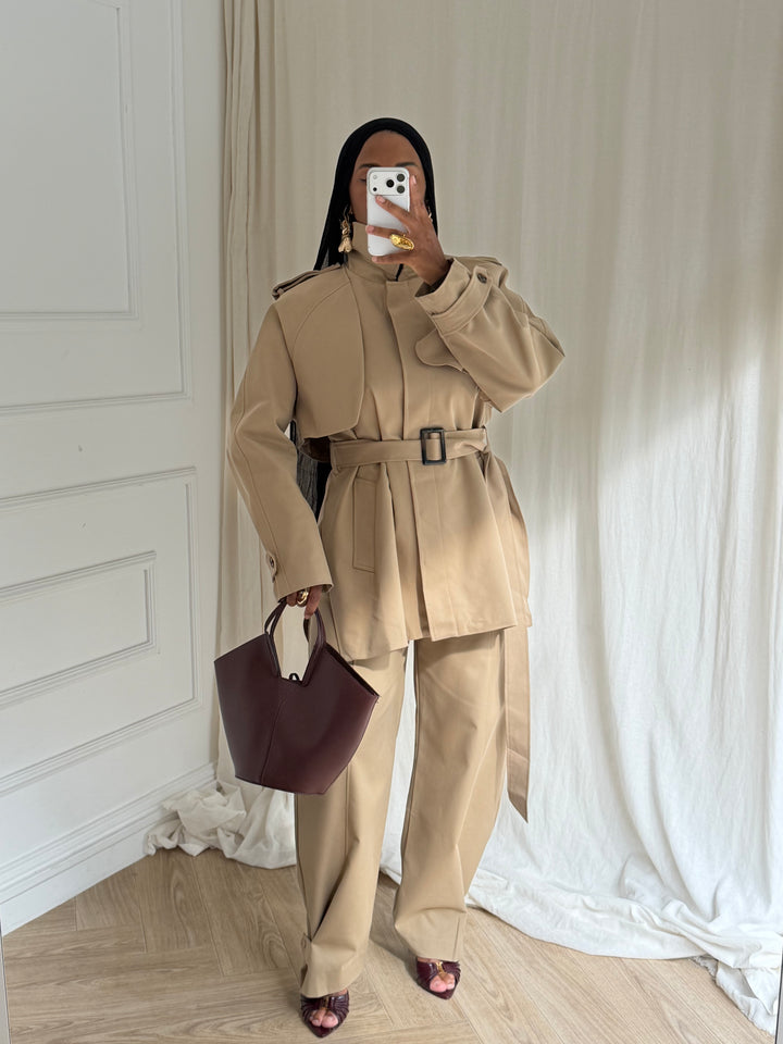 PANTALON TRENCH CAMEL