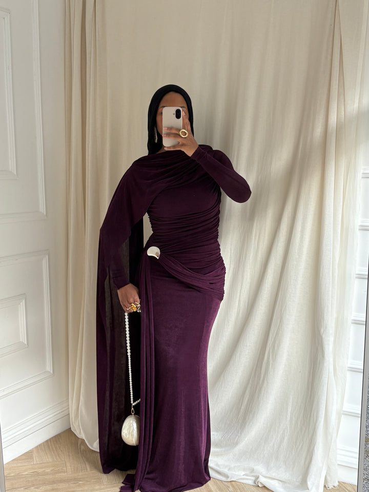 ROBE GALA AUBERGINE