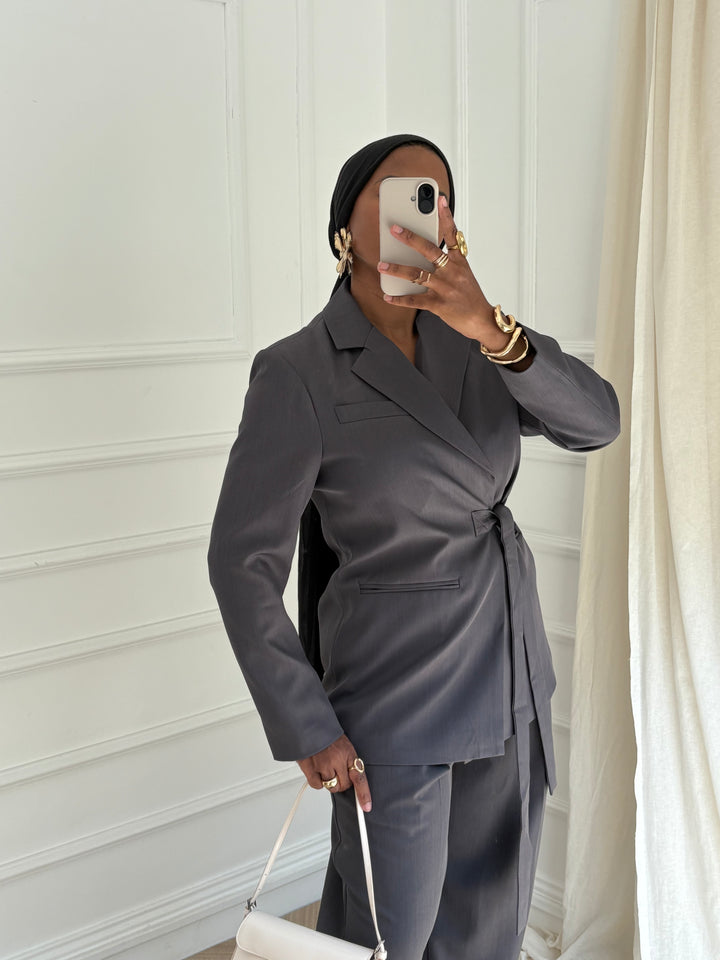 BLAZER SIDE GRIS FONCÉ