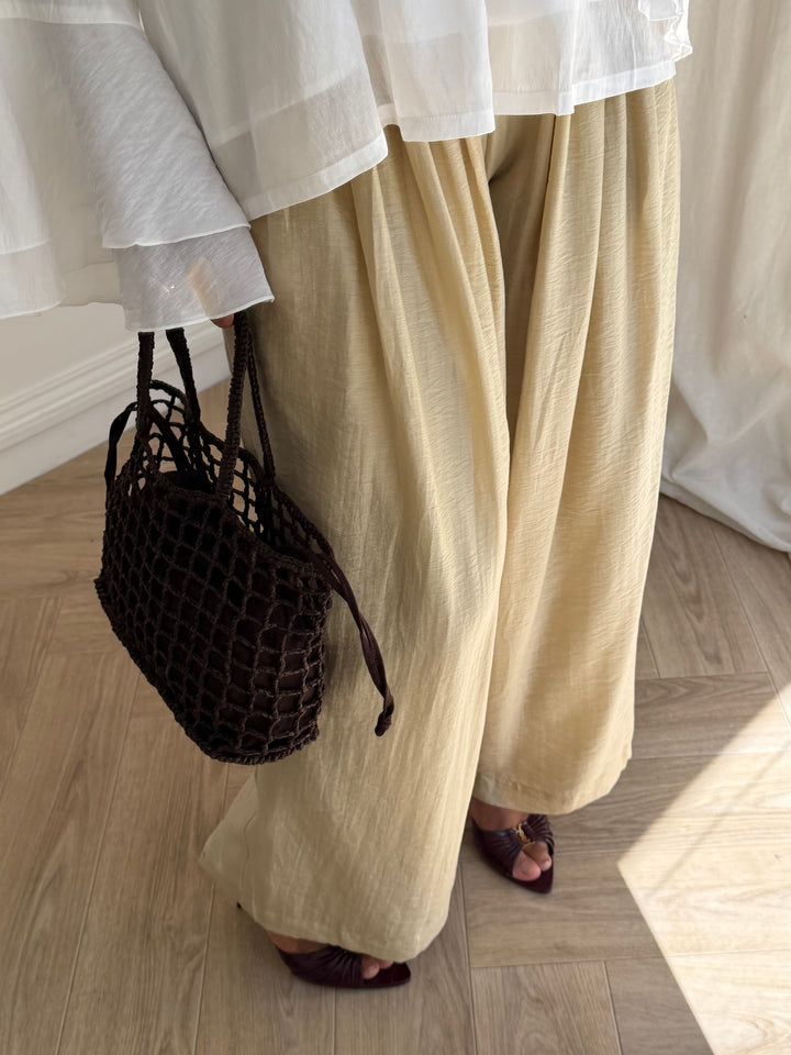 PANTALON LARGE OCRE