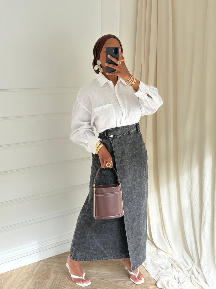 JUPE DENIM CHIC BLACK