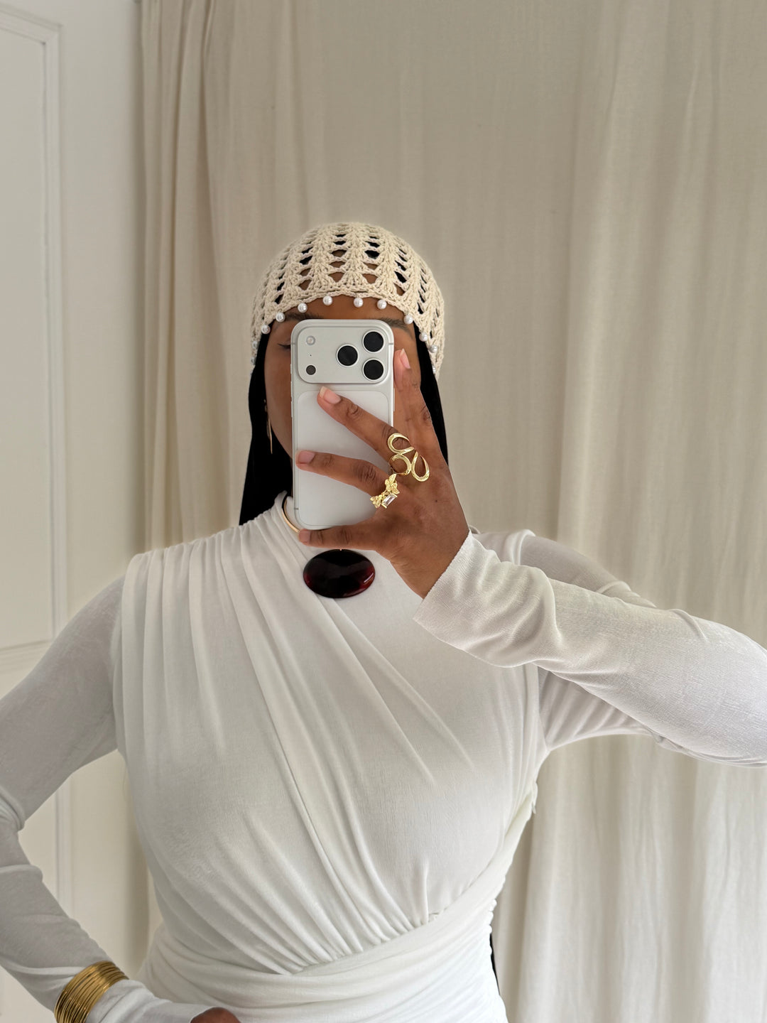 BONNET CROCHET CRÈME