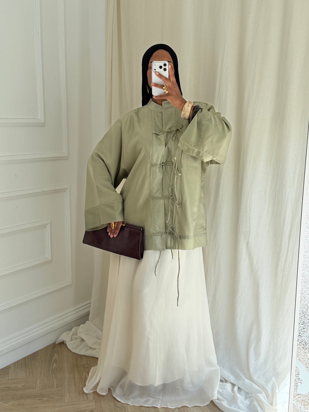 TOP AYSHA VERT AMANDE