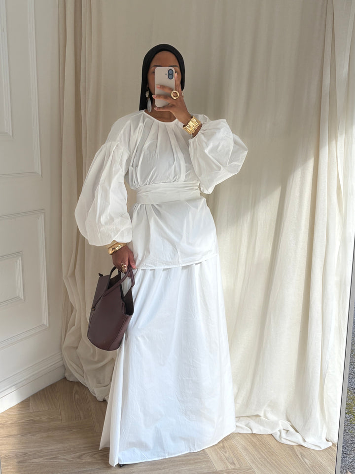 SET JUPE KOTON BLANC
