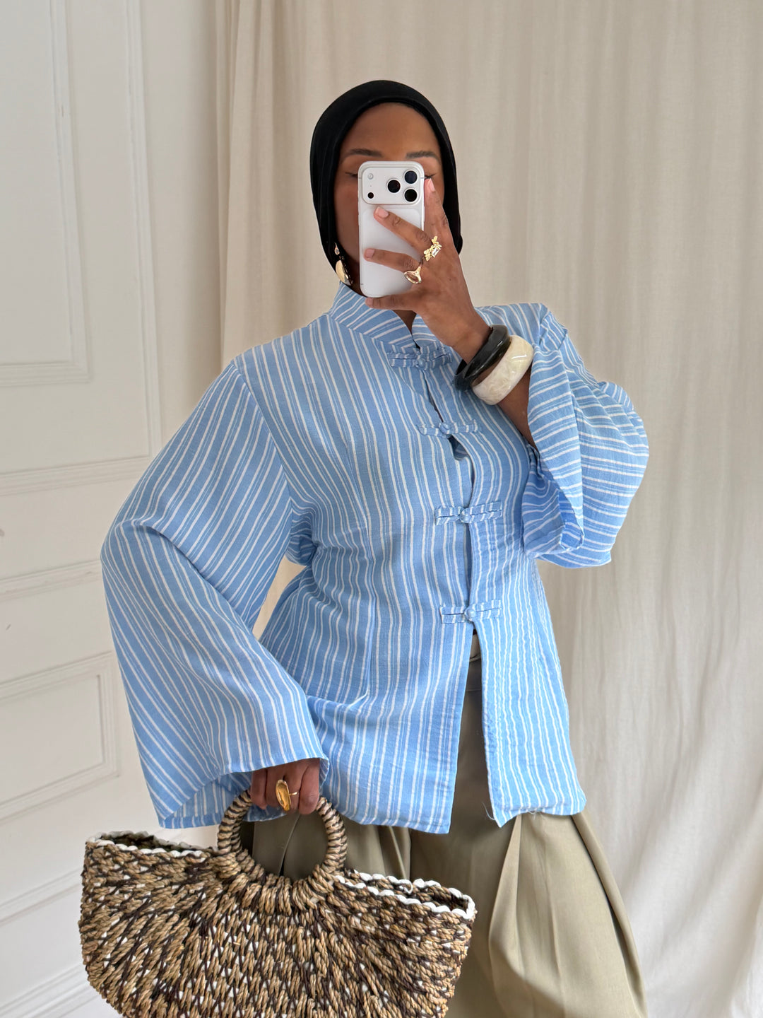 BLOUSE RAYURES HÉLA BLEU