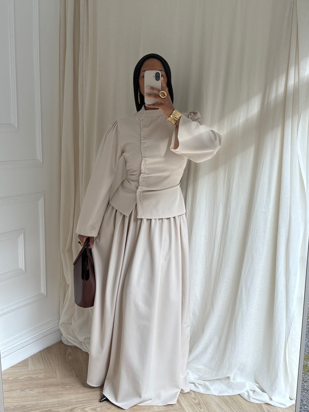 ENSEMBLE JUPE TAILLEUR BEIGE