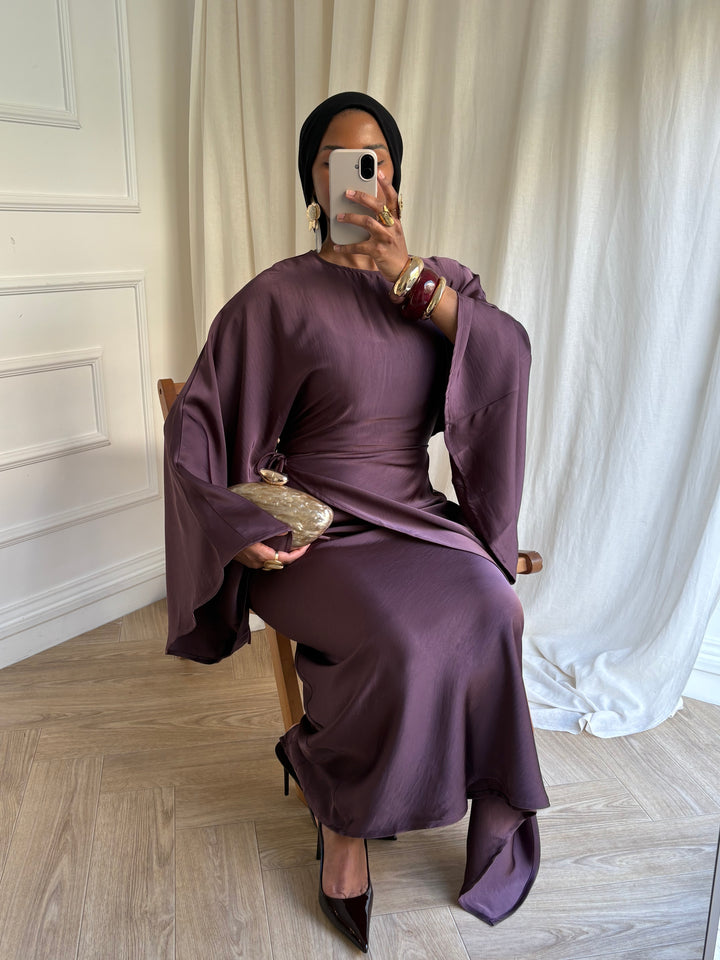 ROBE BUTTERFLY AUBERGINE