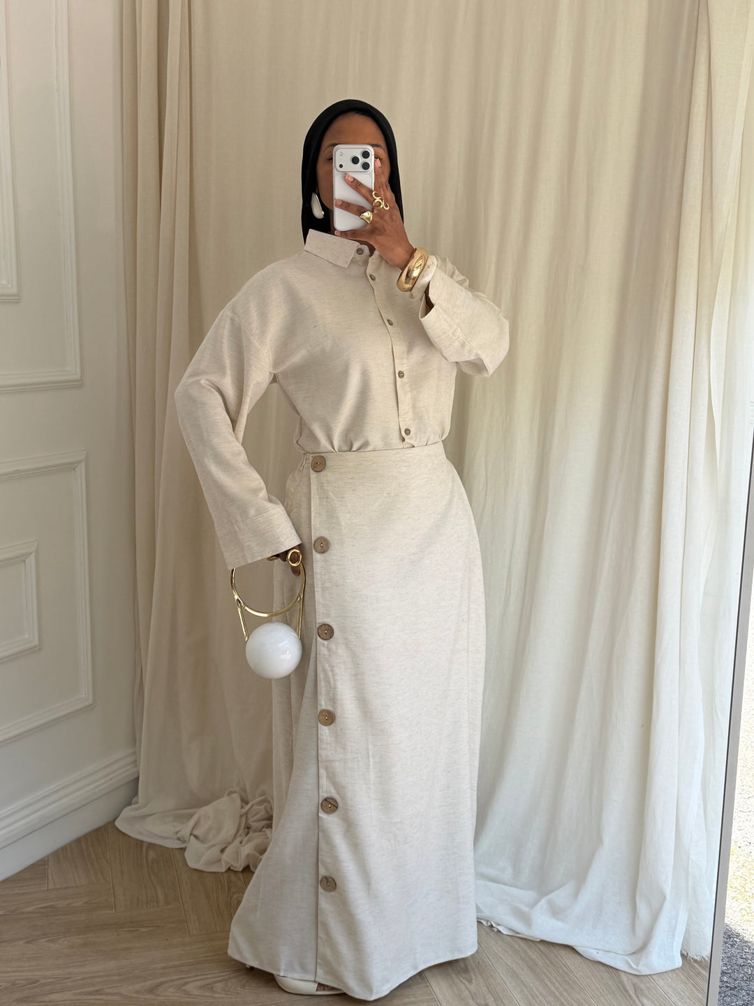 ENSEMBLE BOUTONS BEIGE