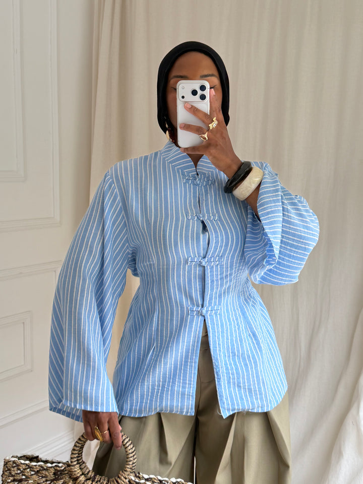 BLOUSE RAYURES HÉLA BLEU