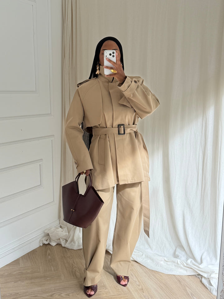 PANTALON TRENCH CAMEL