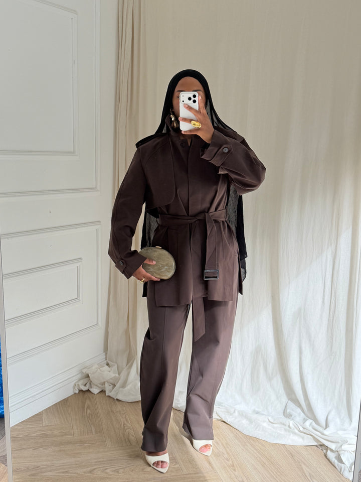 PANTALON TRENCH MARRON