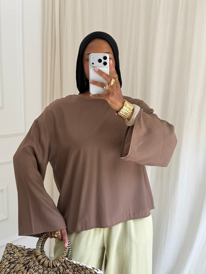 BLOUSE TAYLA MARRON