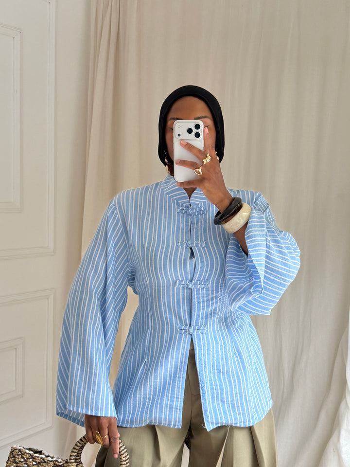 BLOUSE RAYURES HÉLA BLEU