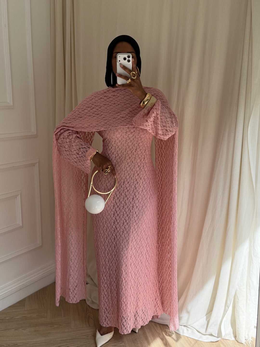 ROBE EN DENTELLE CORAIL
