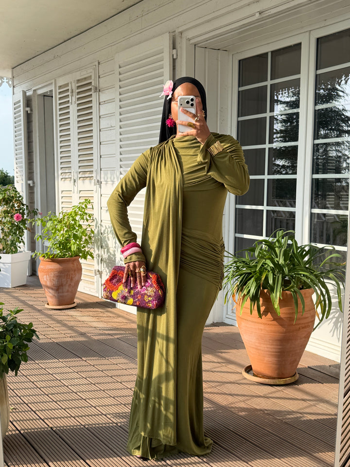 ROBE DRAPÉE OYLA OLIVE