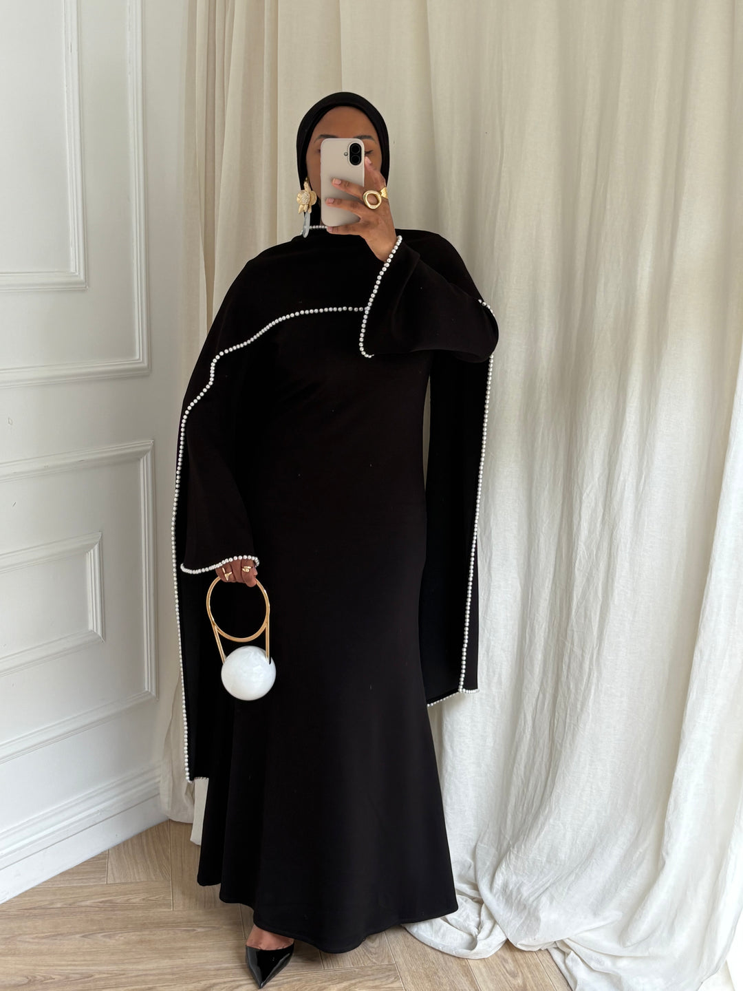 ROBE CAPSULE PERLE( qualité PREMIUM) NOIRE