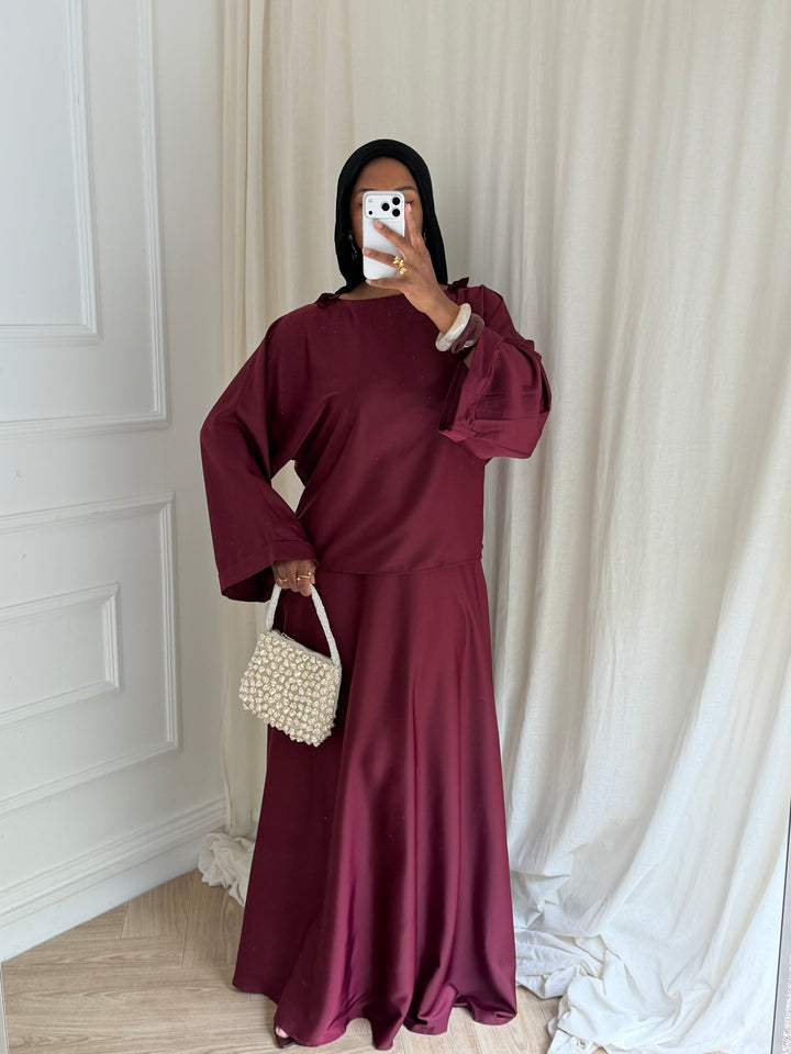 SET JUPE ÉLÉGANCE BORDEAUX