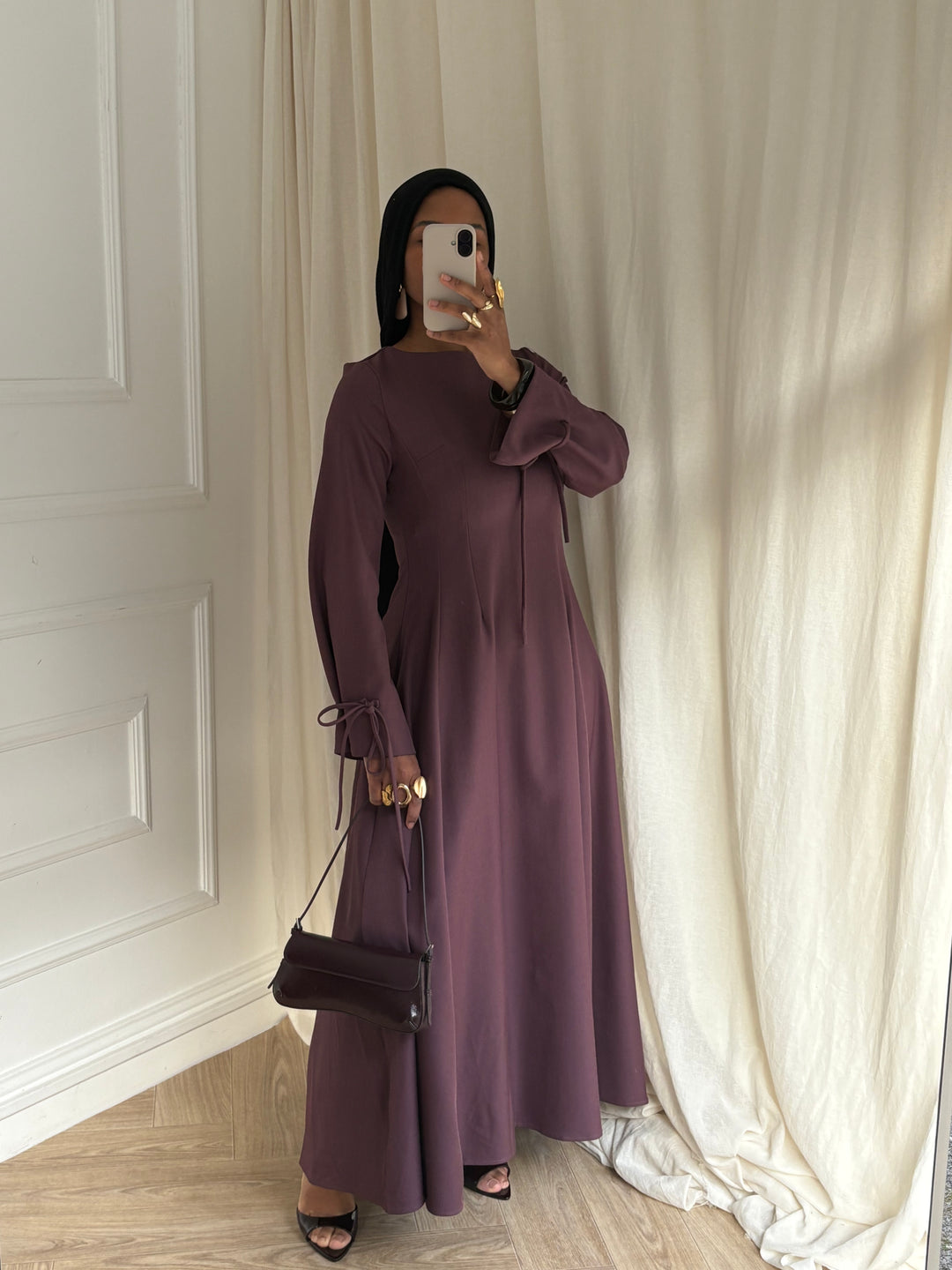 ROBE ÉLÉGANCIA AUBERGINE