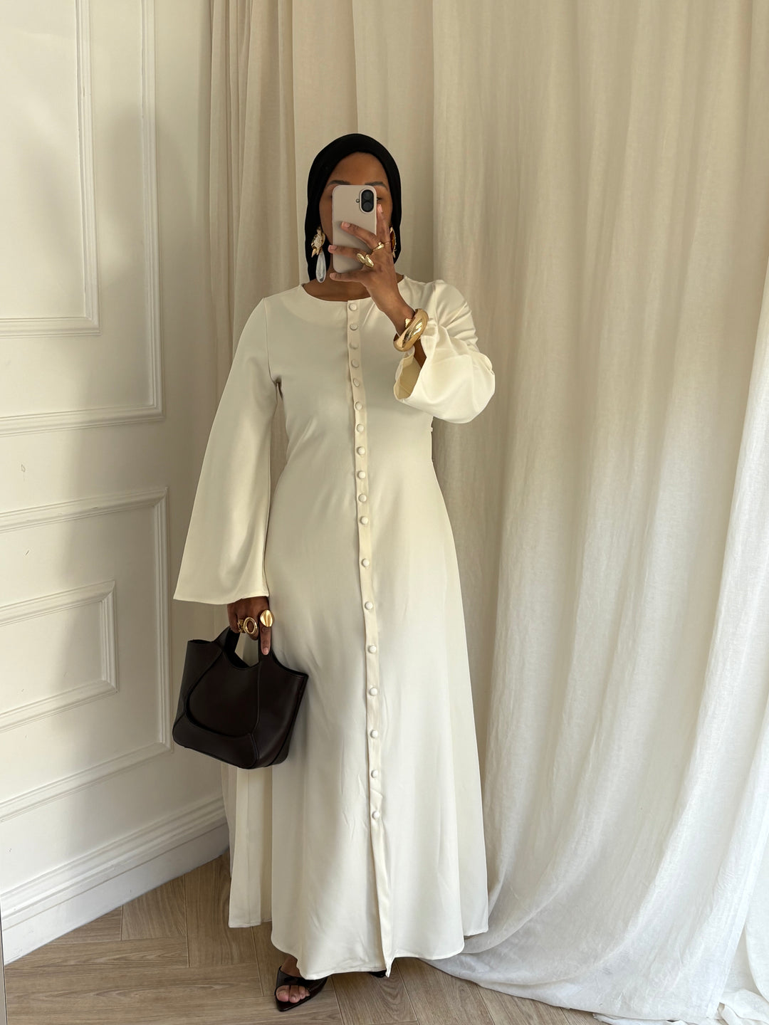 ROBE BOUTONNÉE CRÈME