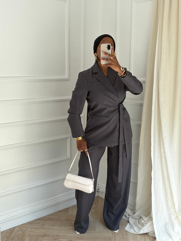 BLAZER SIDE GRIS FONCÉ