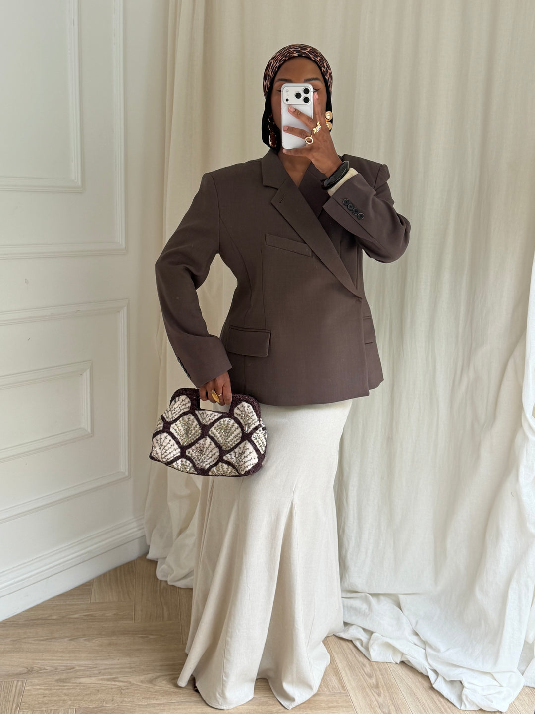 BLAZER CROISÉ PREMIUM MARRON