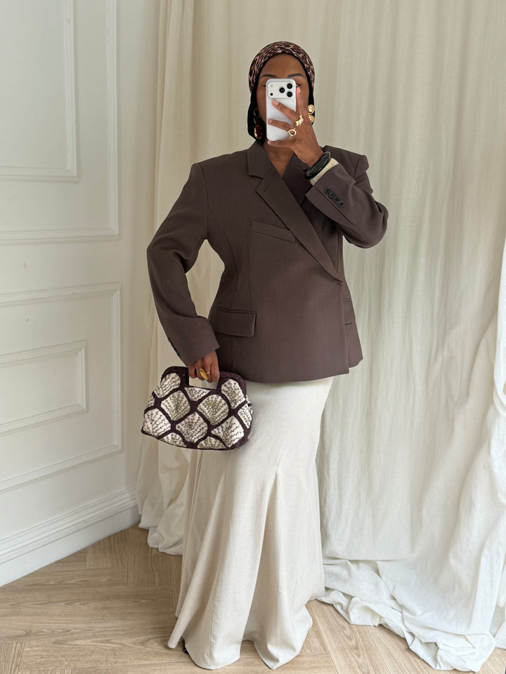 BLAZER CROISÉ PREMIUM MARRON