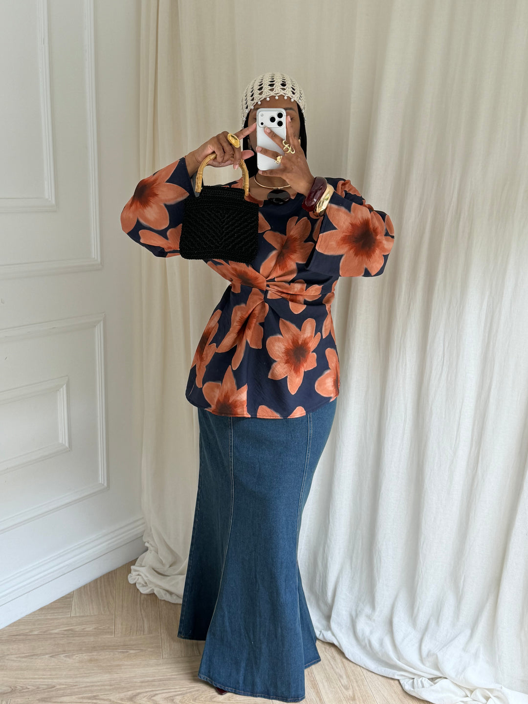 BLOUSE IMPRIMÉ SUMMER ORANGE ET BLEU