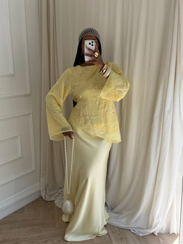 BLOUSE BRODERIE JAUNE