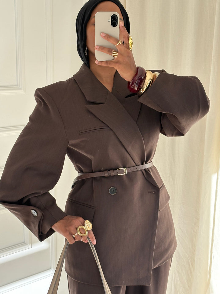 BLAZER ESSENTIAL PREMIUM MARRON FONCÉ