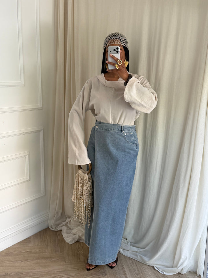 JUPE DENIM CHIC BLEU CLAIR TALL