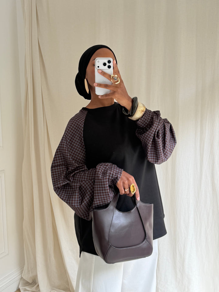 SWEAT BI MATIÈRE NOIR