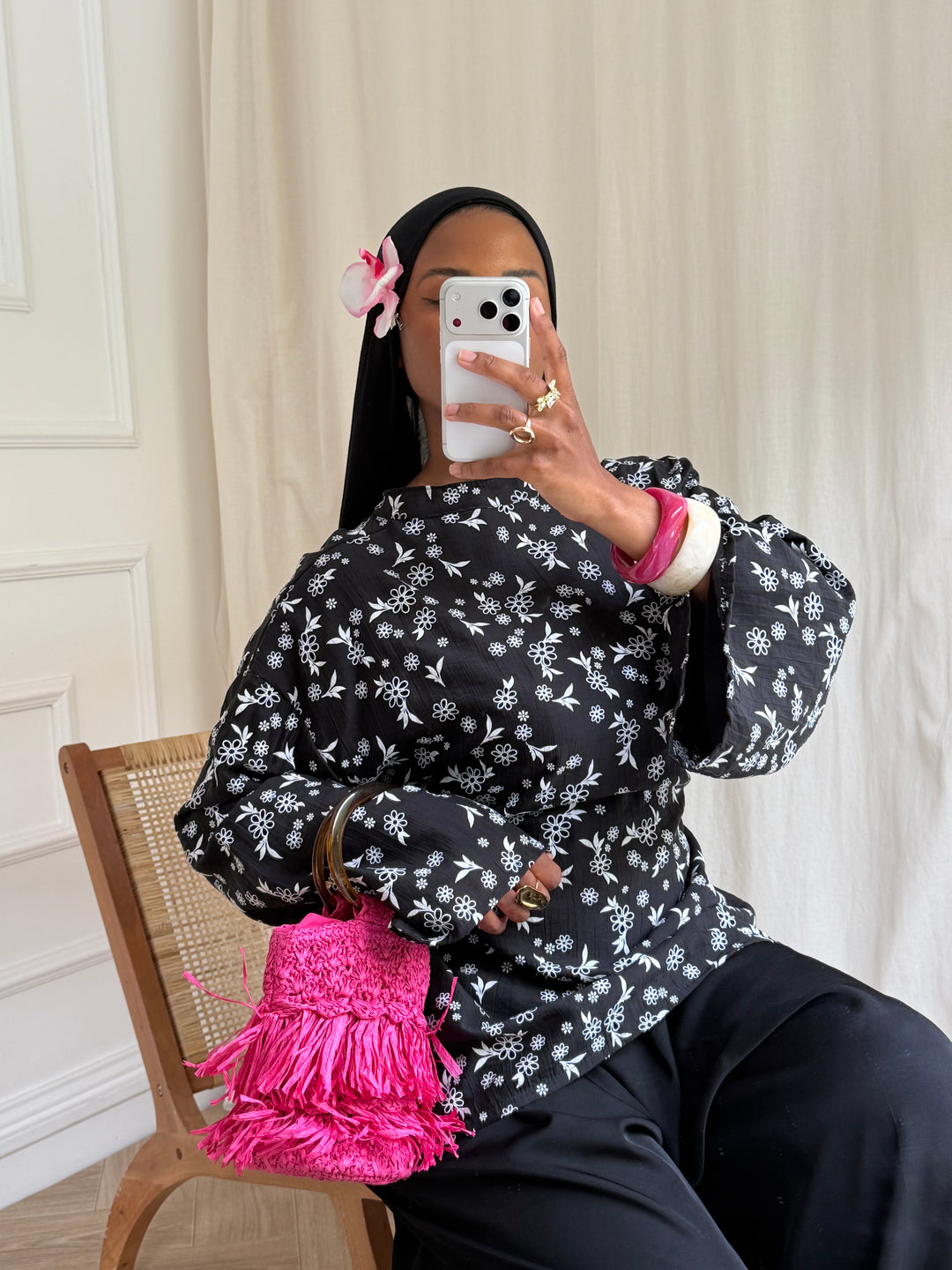 BLOUSE IMPRIMÉ NOIRE