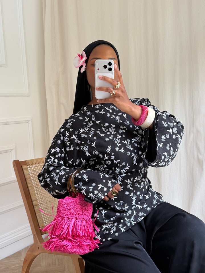 BLOUSE IMPRIMÉ NOIRE