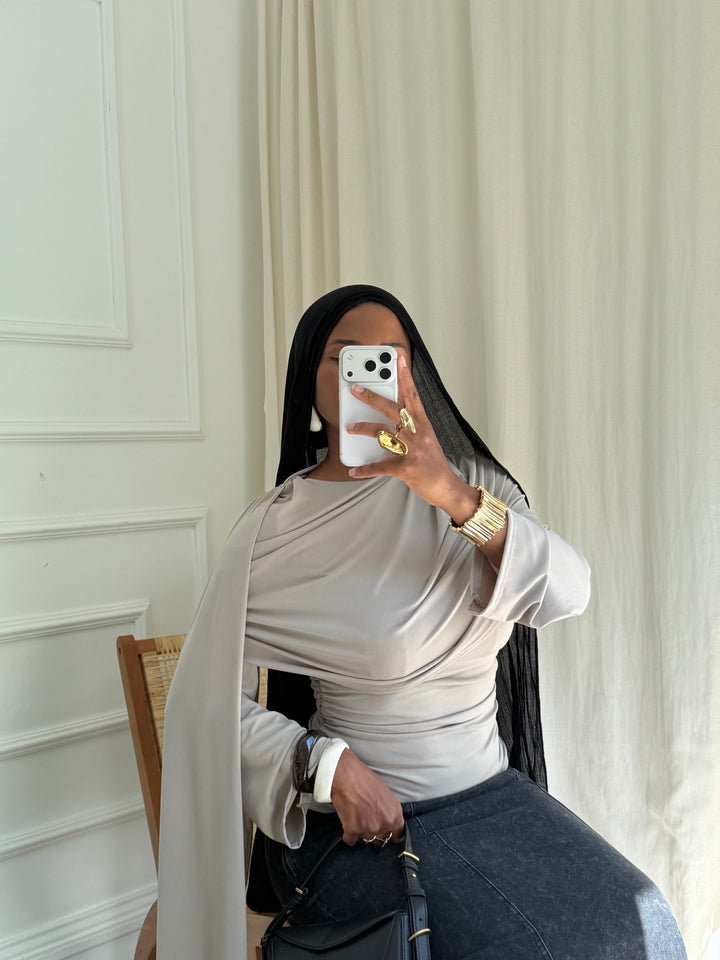 Blouse AVA TAUPE CLAIR