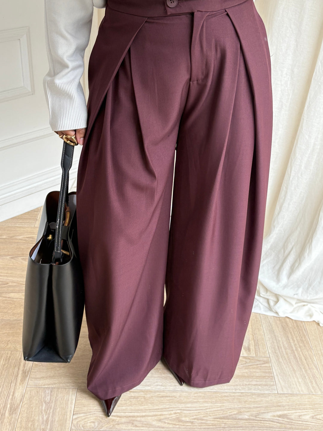 PANTALON OVERSIZED BORDEAUX