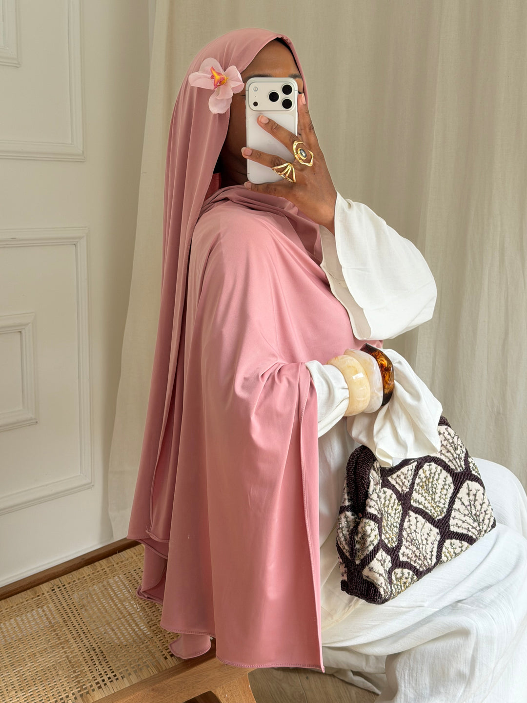 MAXI HIJAB JERSEY LIQUID ROSE BONBON