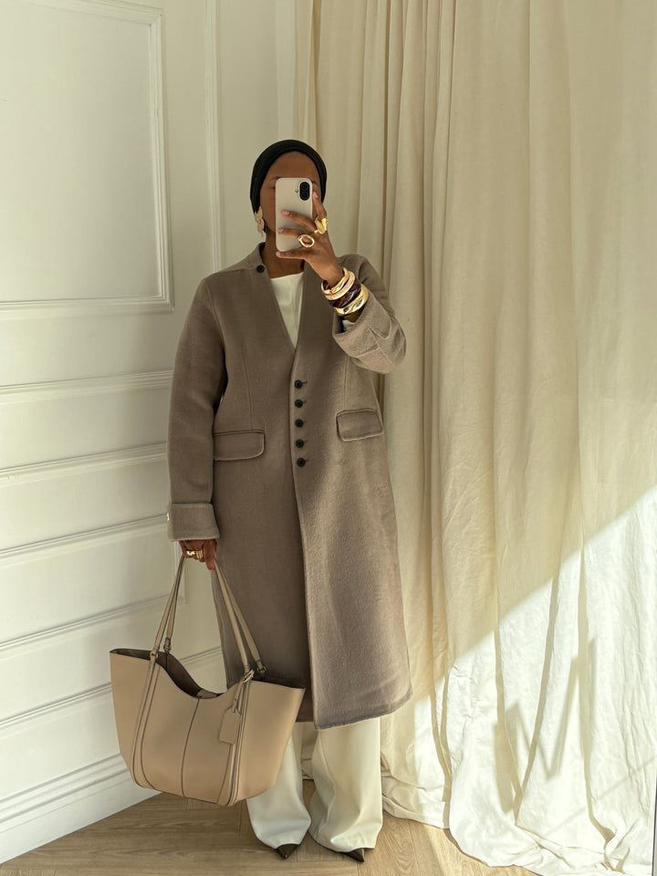 MANTEAU ÉCHARPE - Luxe Coffee