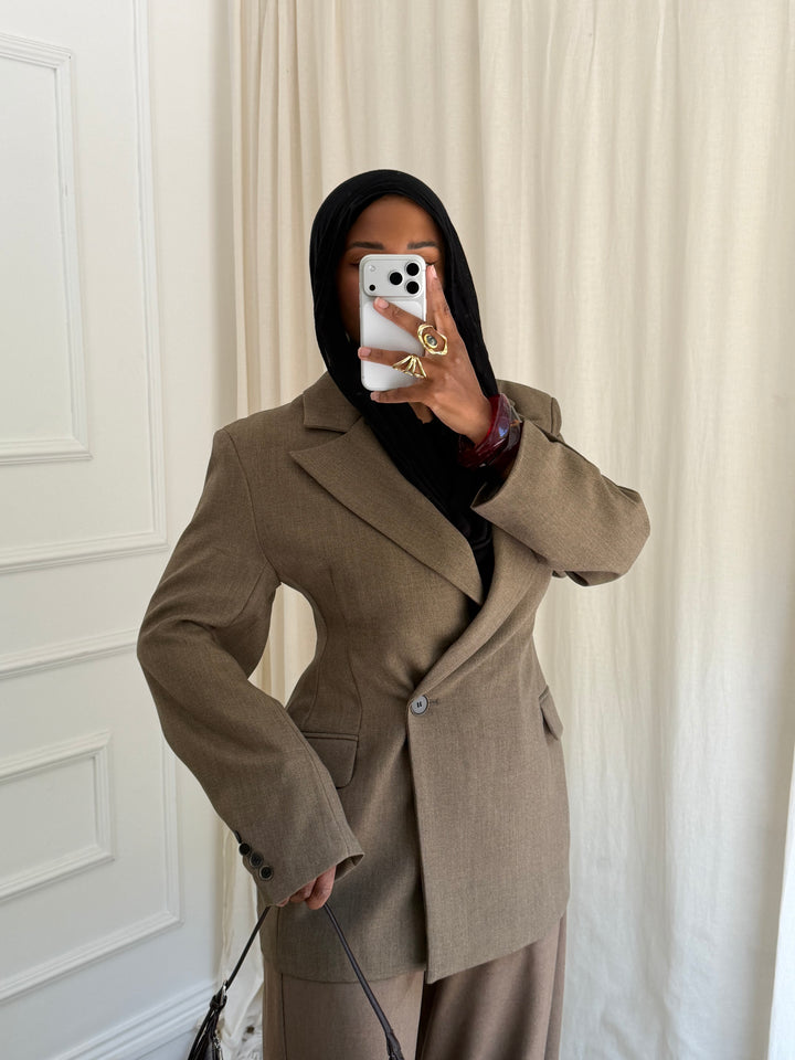 BLAZER MABILO BEIGE FONCÉ