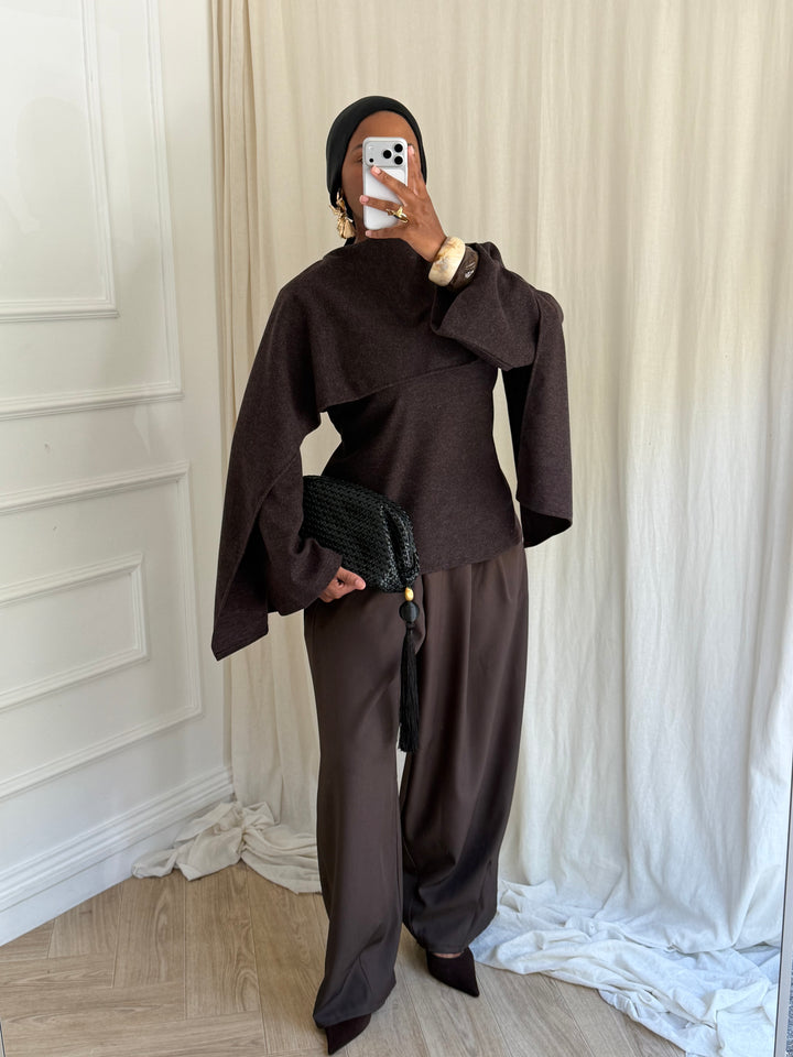 PULL CAPE AMELYS MARRON