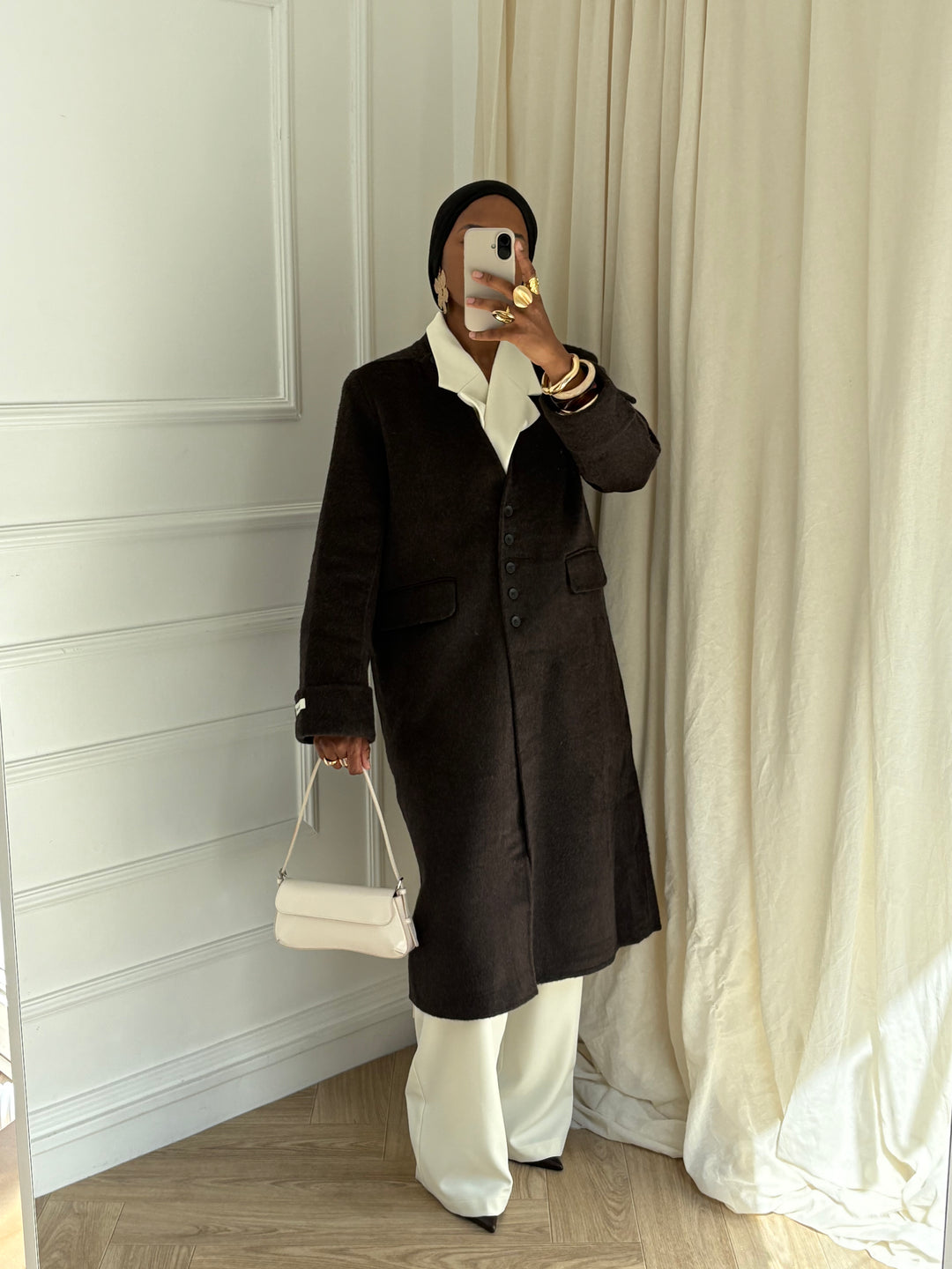MANTEAU ÉCHARPE - Luxe Coffee