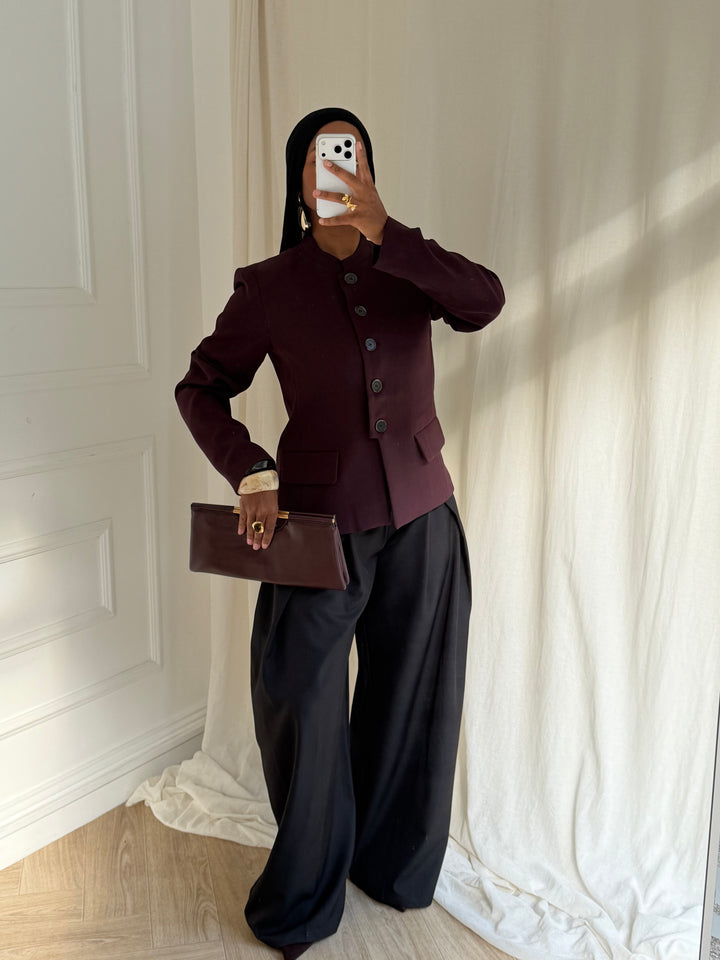 BLAZER PREMIUM COURT À BOUTONS BORDEAUX
