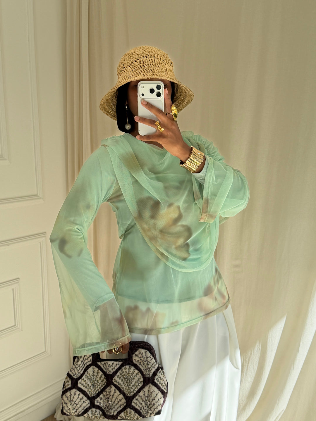 BLOUSE AYDA VERT PASTEL