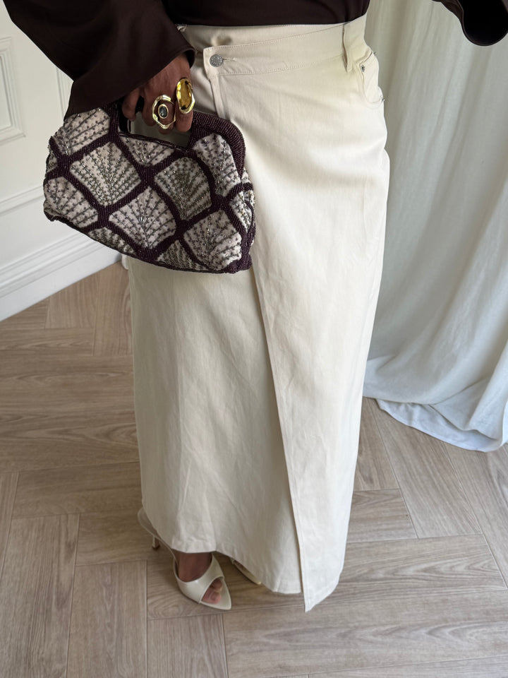 JUPE DENIM CHIC BEIGE