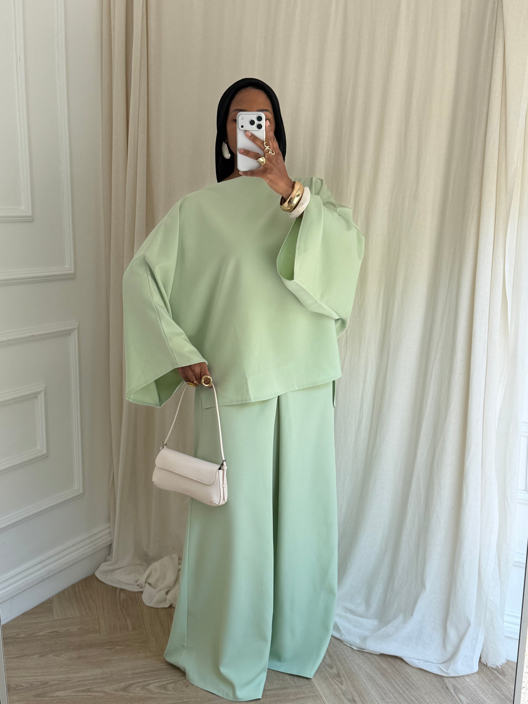 ENSEMBLE PANTALON MASTOUR VERT PASTEL