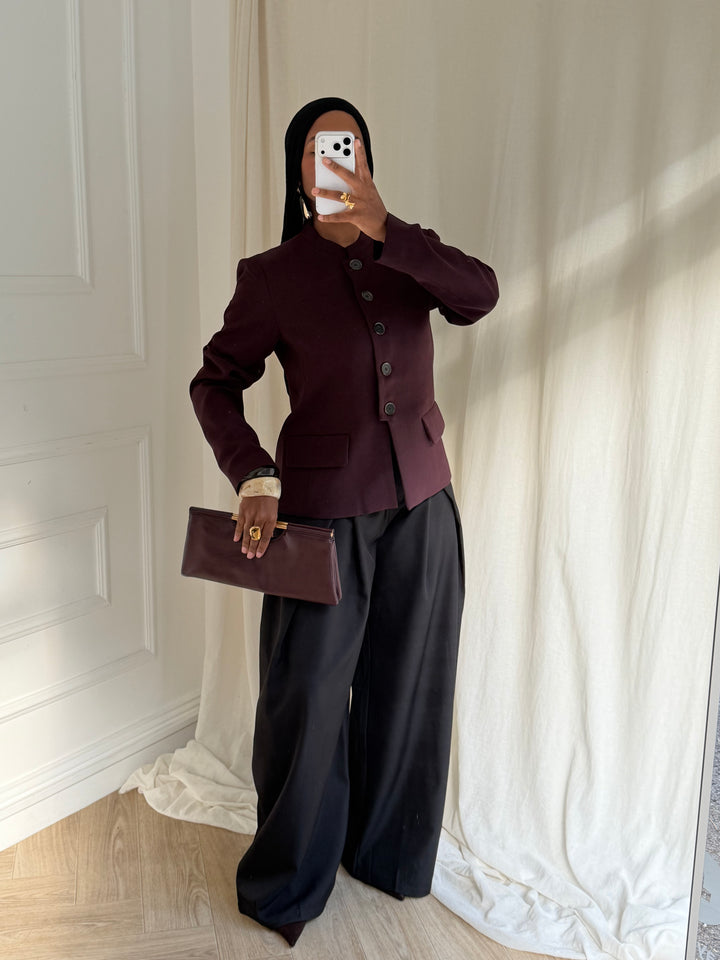 BLAZER PREMIUM COURT À BOUTONS BORDEAUX