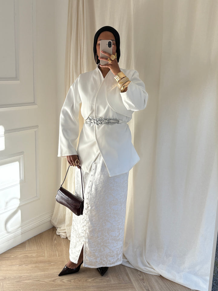 SET KAFTAN LUXE BLANC