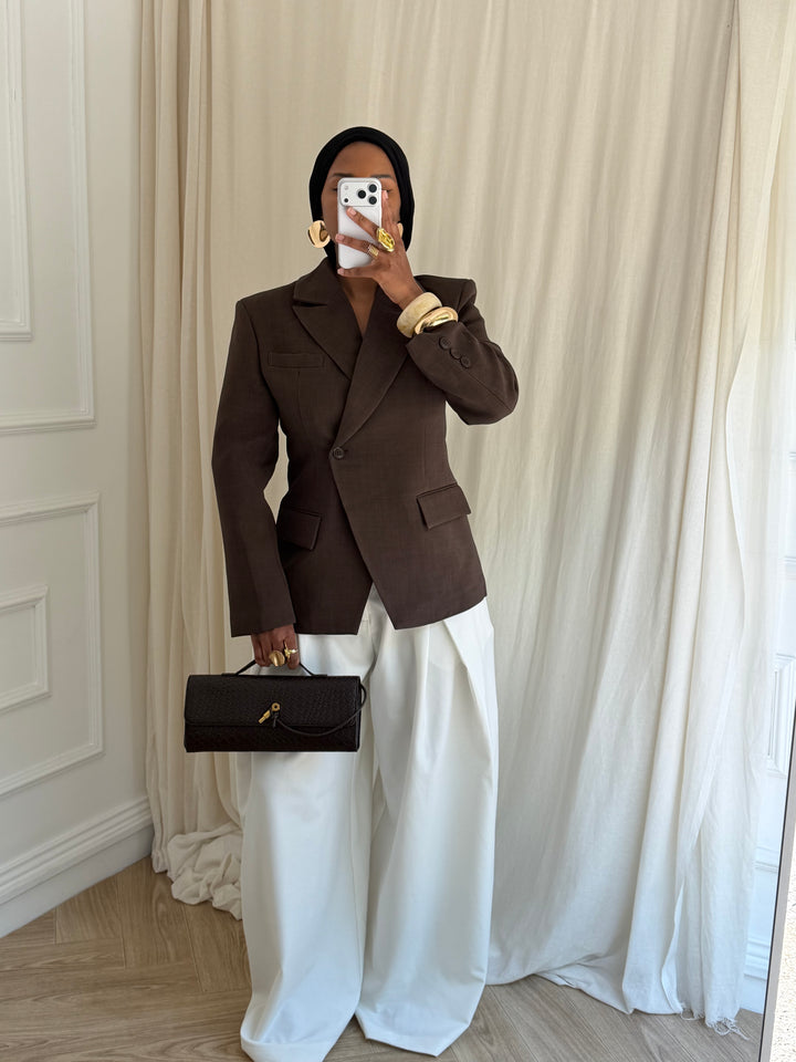 BLAZER SCUPTURAL CHOCOLAT