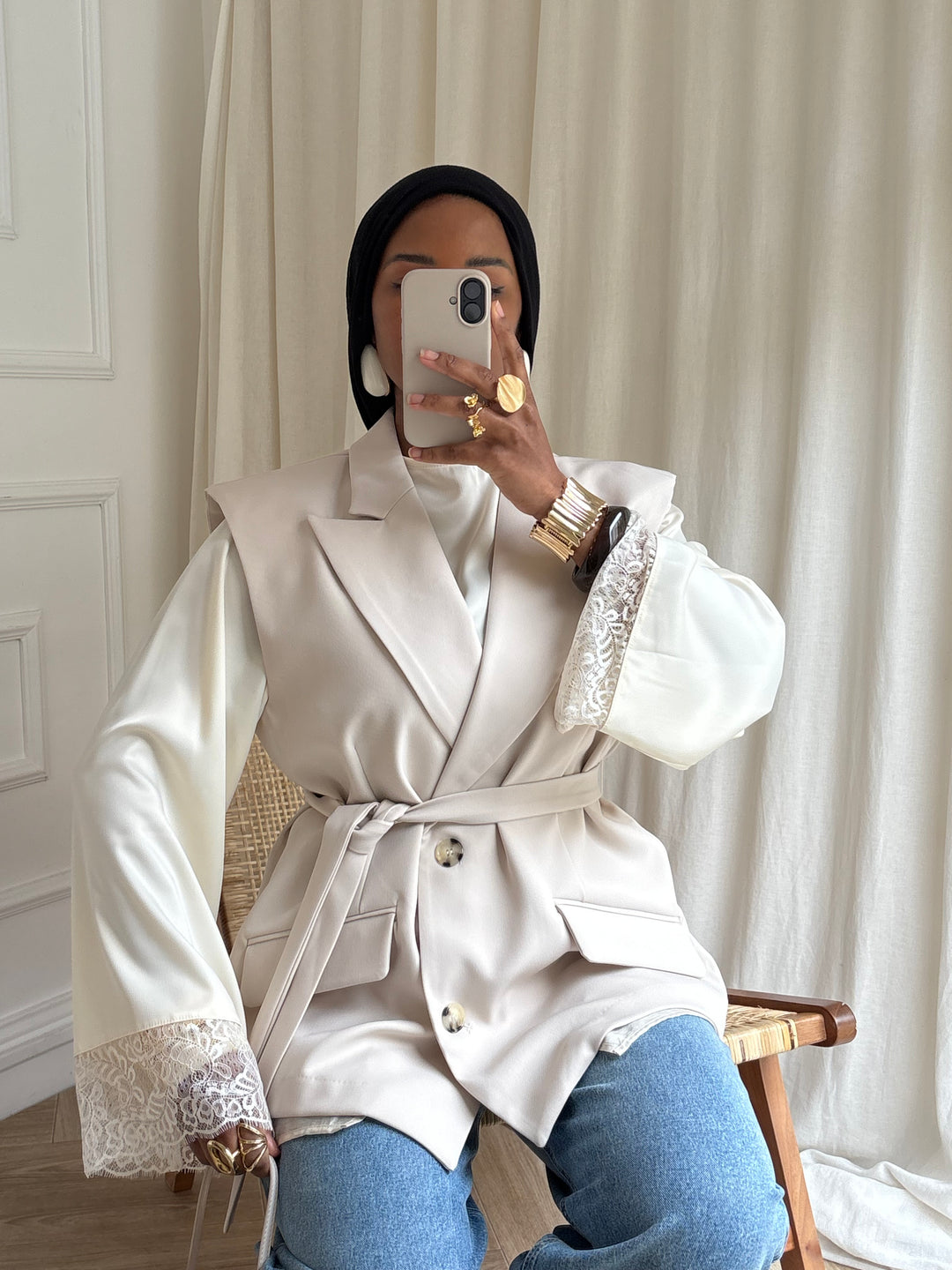BLAZER PREMIUM SANS MANCHES HADA BEIGE