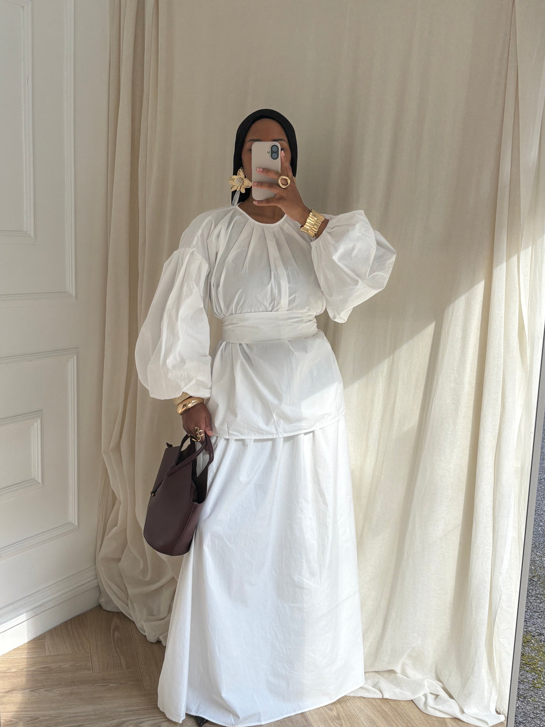 SET JUPE KOTON BLANC